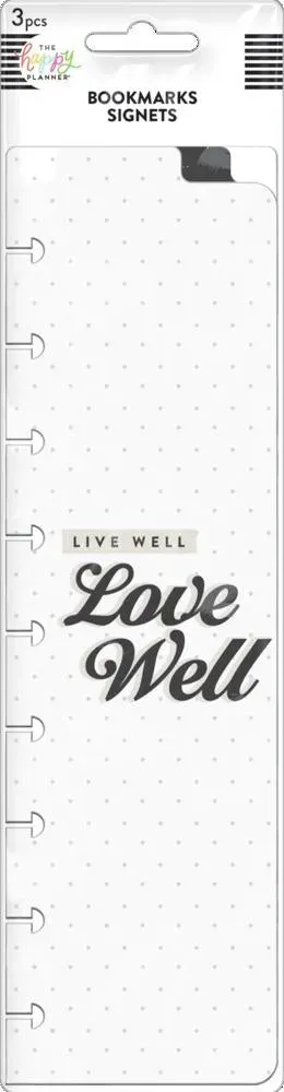 Happy Planner Black and White marque-pages Classic lot de 3 noir
