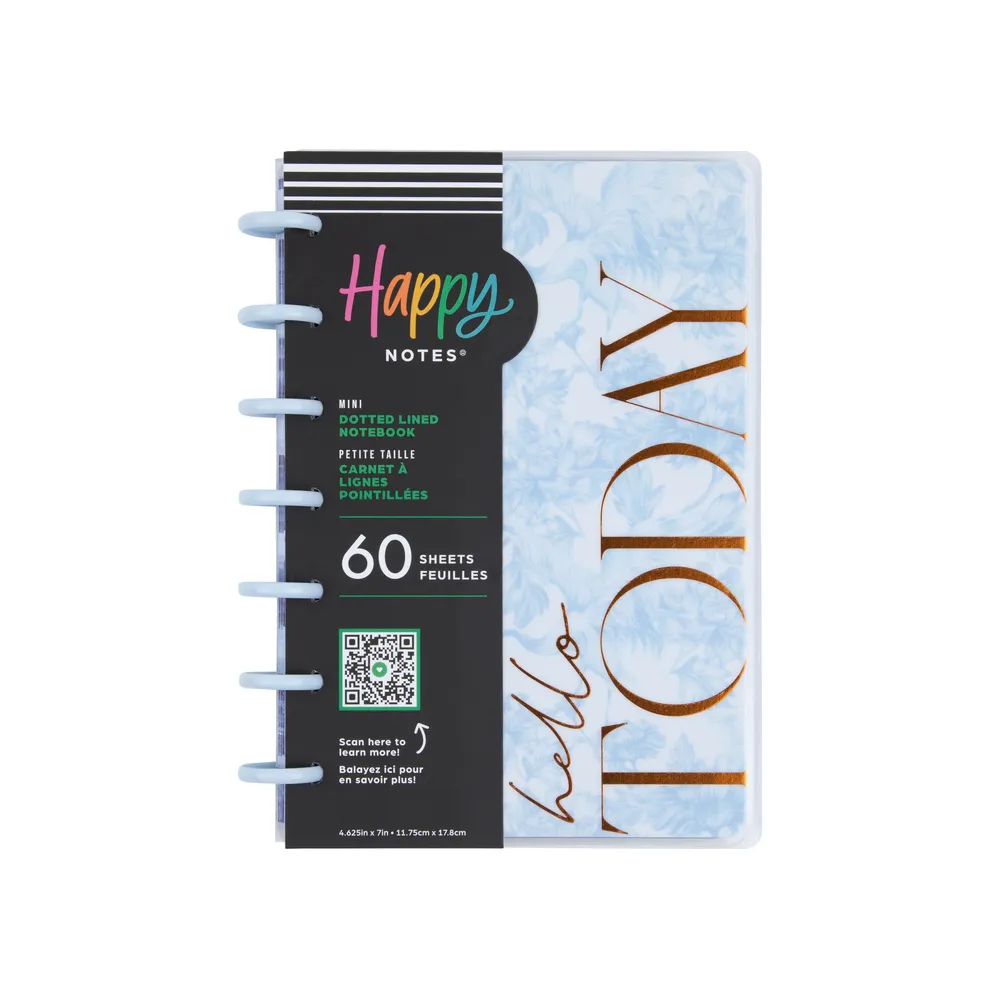 Happy Planner Shibori Mini Notebook 60 feuilles carnet pointillé ligné