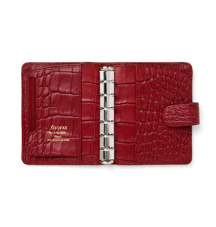 Filofax Classic Croc organiseur Pocket noir cuir