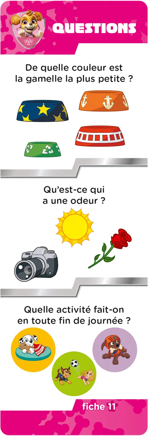 Les Incollables Grande Section éventail quiz Pat' Patrouille
