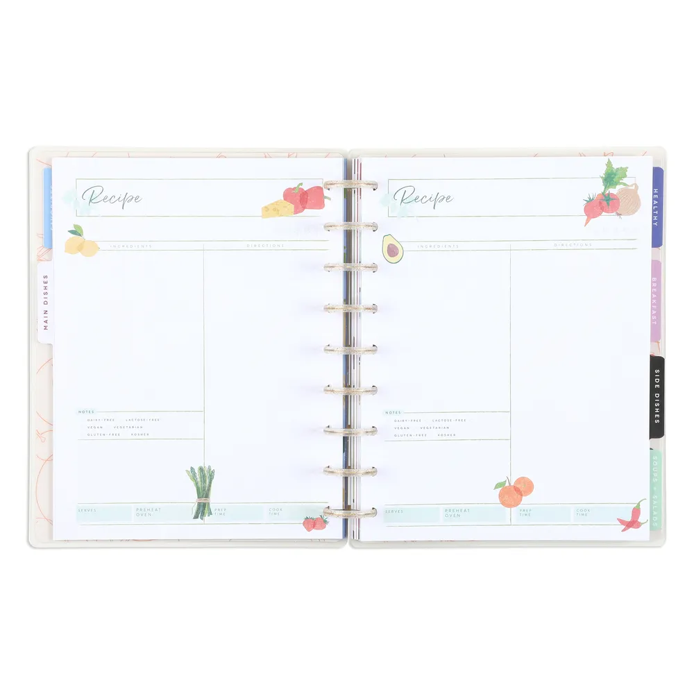 Happy Planner Cooking 101 organiseur recettes classic 81 feuilles