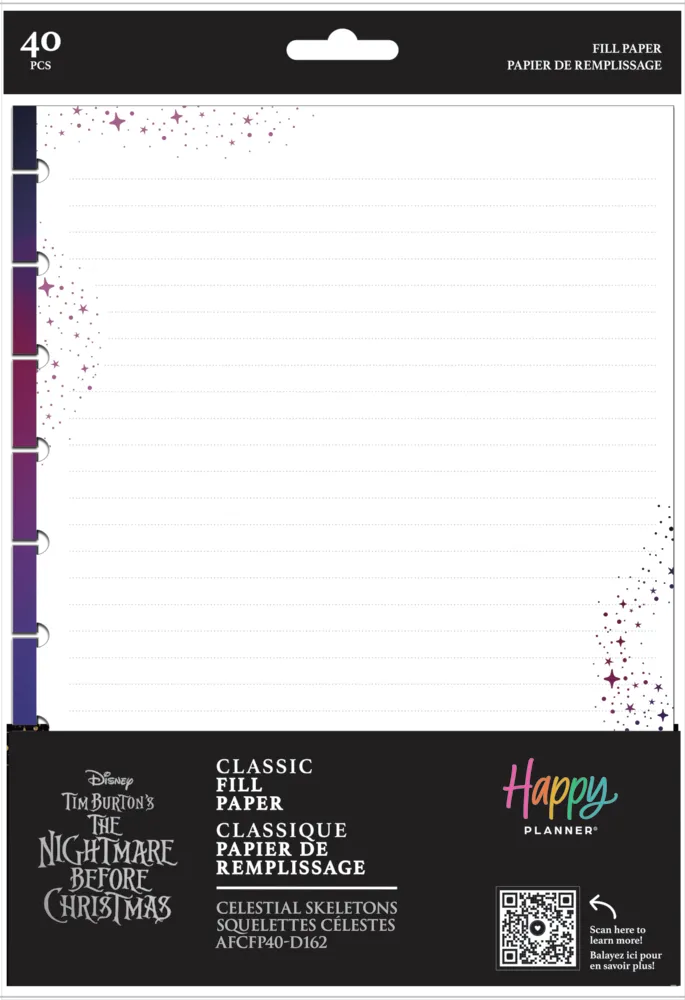 Happy Planner Disney Nightmare Before Christmas recharge pointillée Classic 40 feuilles
