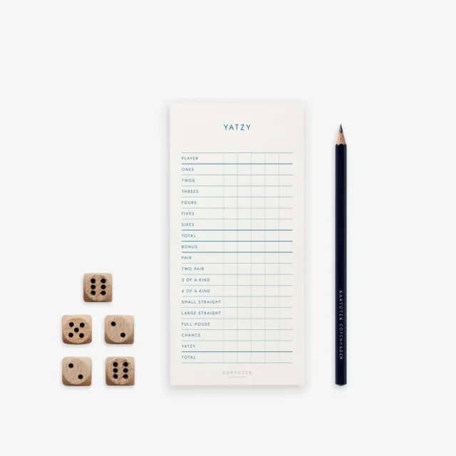 Kartotek Hygge Time Yatzy Set jeu de dés bois érable