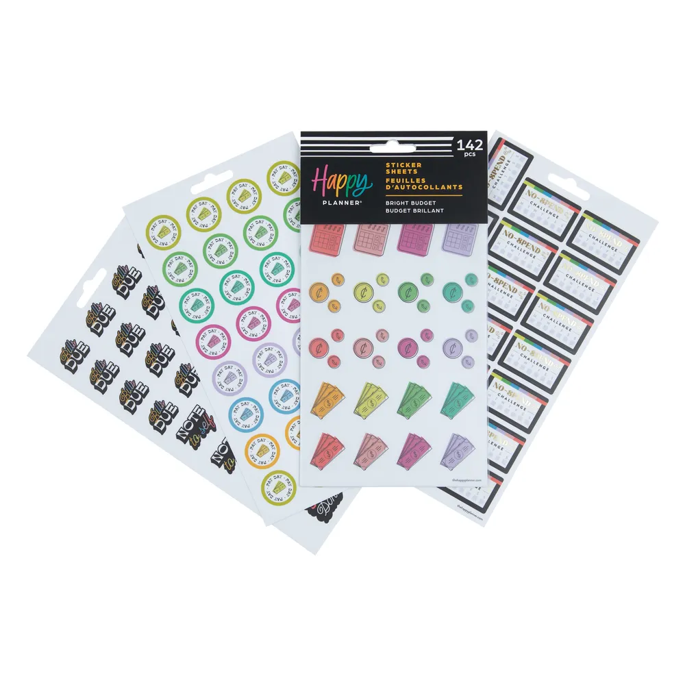 Happy Planner Bright Budget stickers budget 5 feuilles 142