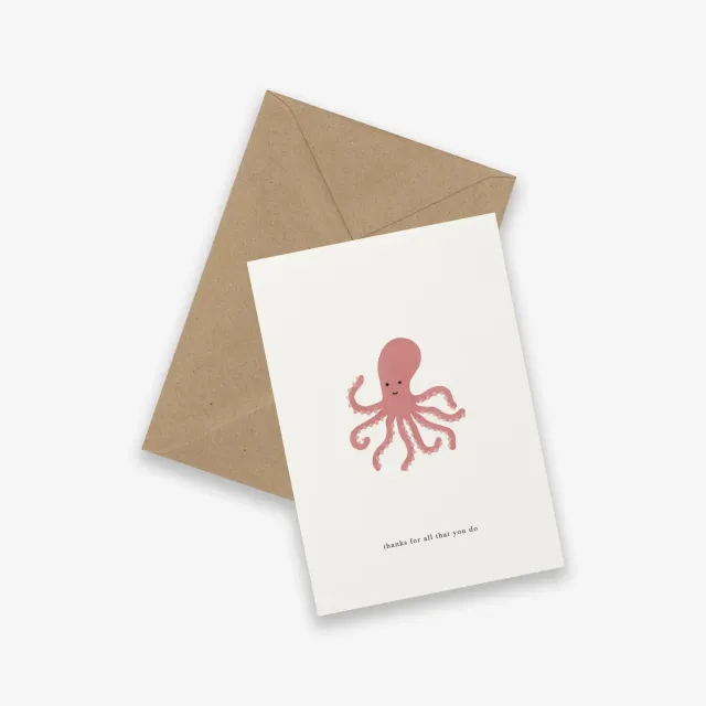 Kartotek Octopus carte remerciement pieuvre