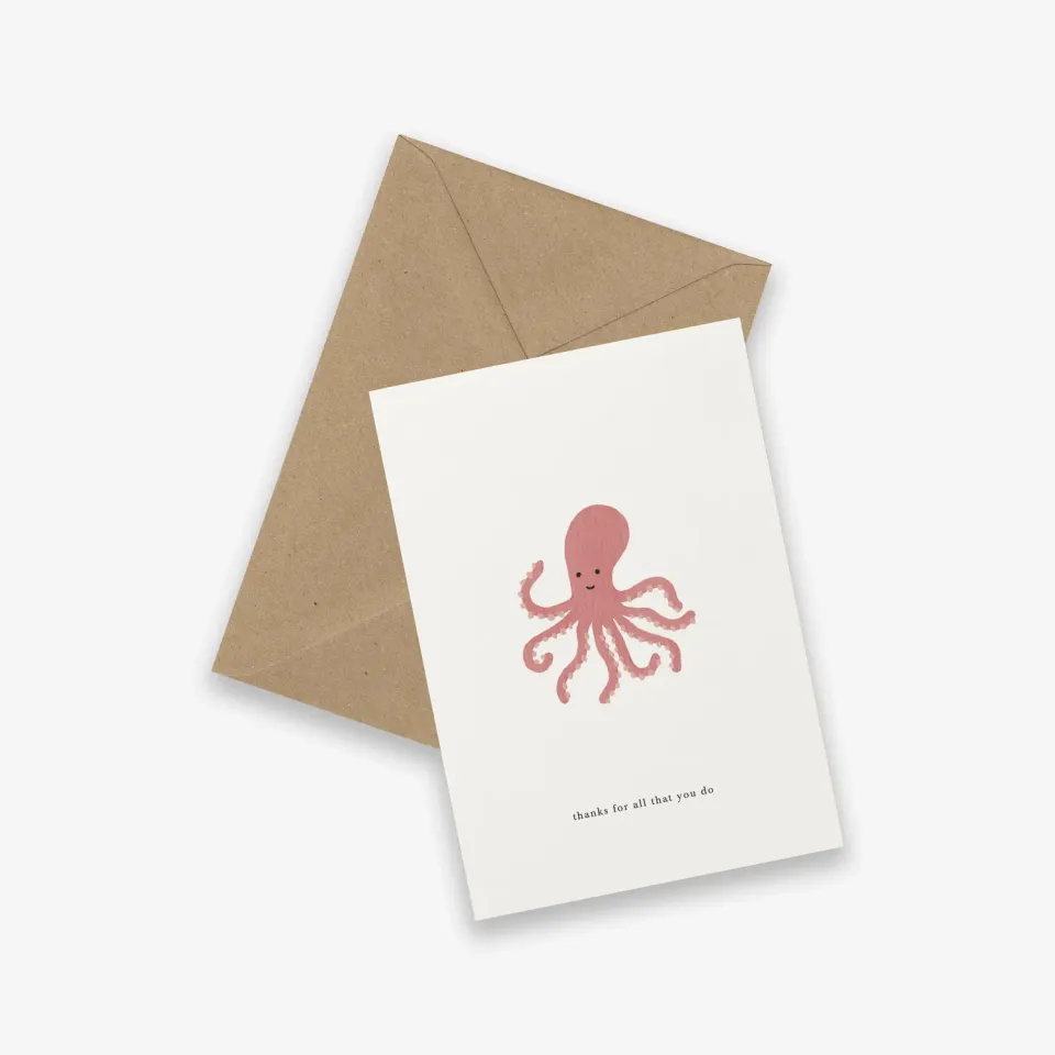 Kartotek Octopus carte remerciement pieuvre