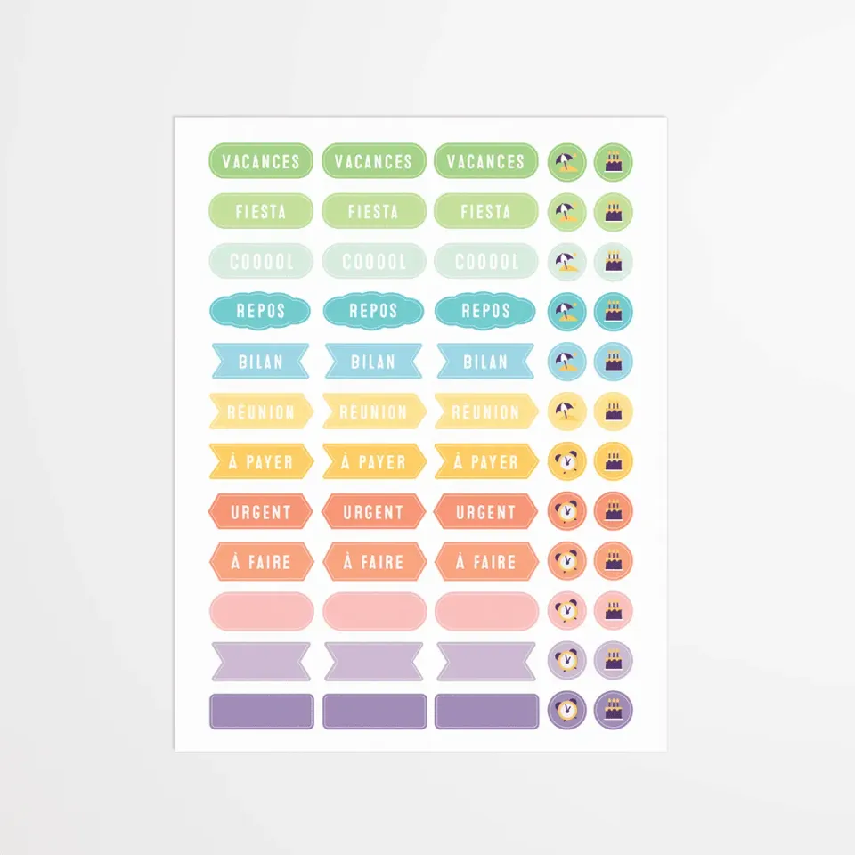 My365 Youpi Organisation stickers planche objectifs