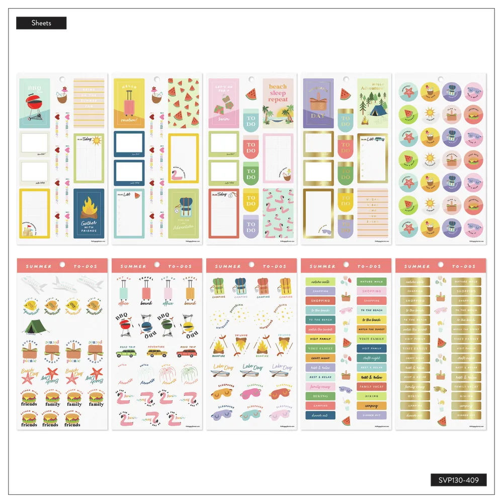 Happy Planner Summer Events stickers été Classic 813 stickers