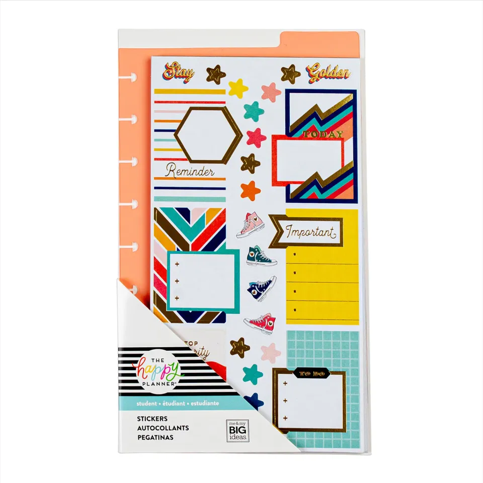 Happy Planner Student Productivity stickers clipsables 628 pièces