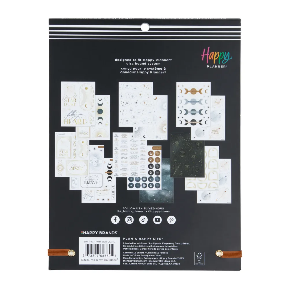 Happy Planner Stargazer carnet stickers grand 235 cosmos