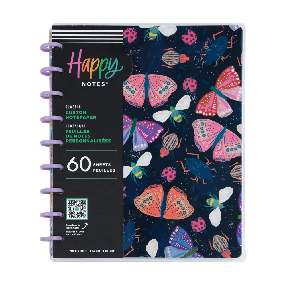 Happy Planner Midnight Botanical carnet Classic 60 feuilles checklist