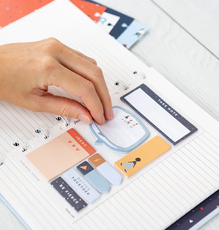 Filofax Together notes adhésives A5 set ligné uni