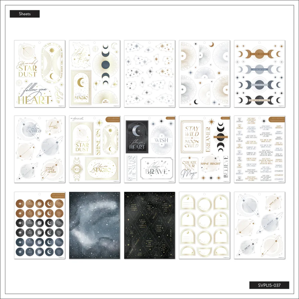 Happy Planner Stargazer carnet stickers grand 235 cosmos