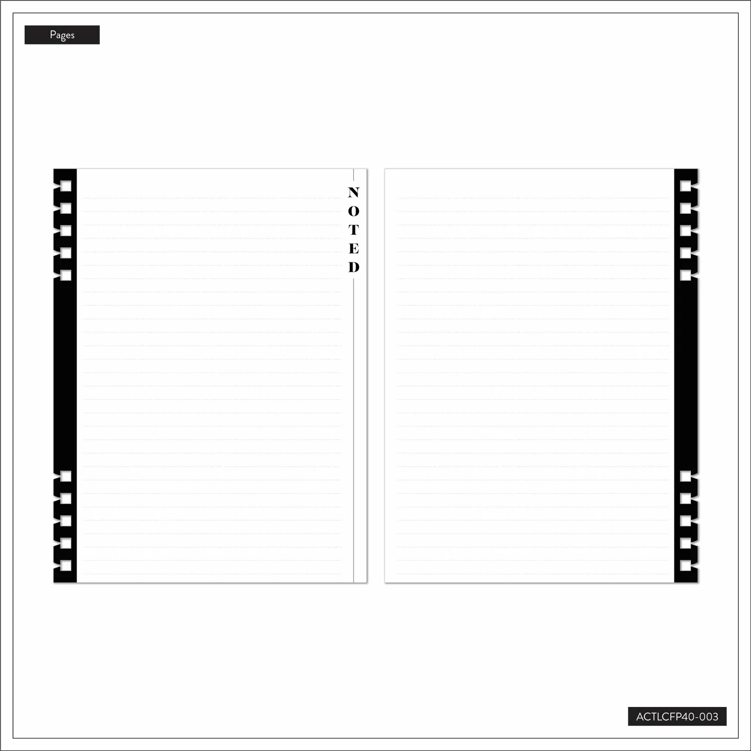 Happy Planner Classic Modern Texture papier ligné pointillé 40 feuilles