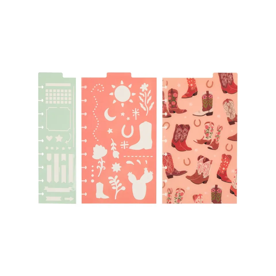 Happy Planner Western Bloom marque-pages pochoirs x3 floral