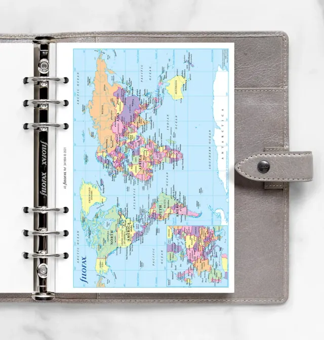 Filofax Classic carte du monde A5 pliable