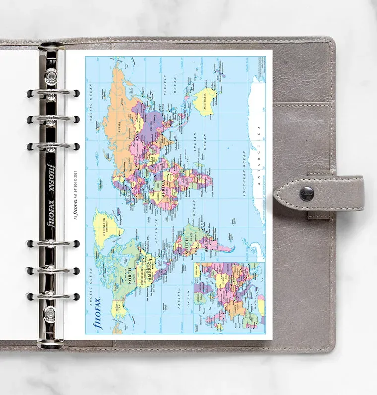 Filofax Classic carte du monde A5 pliable