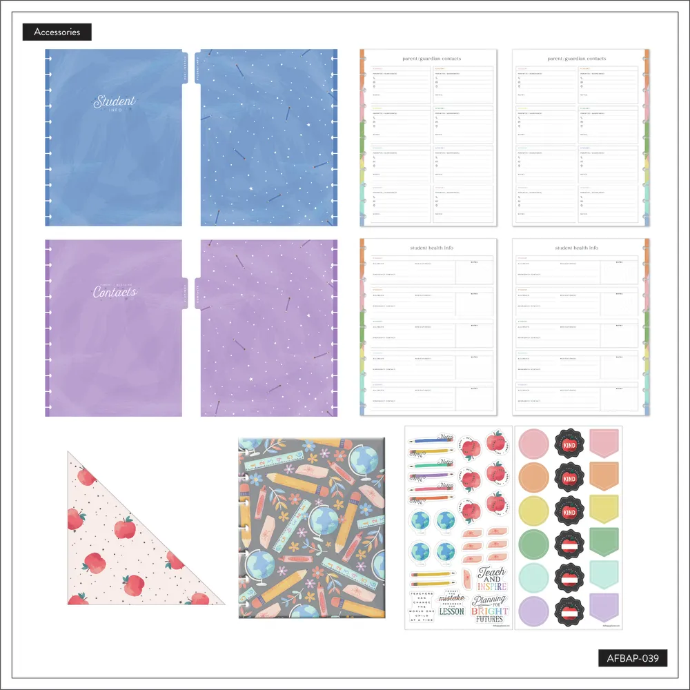 Happy Planner Parent Student pack accessoires Big enseignant