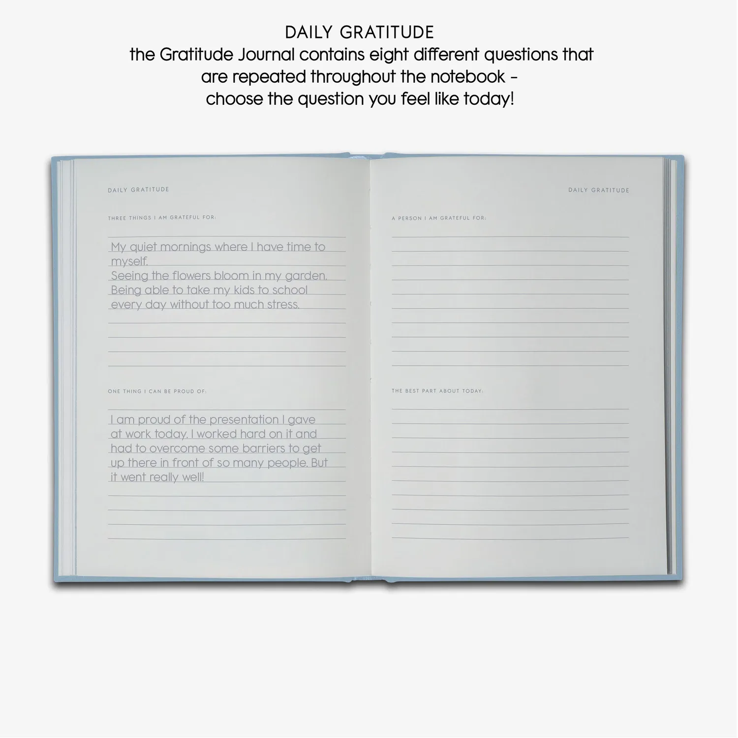 Kartotek Gratitude Journal carnet rigide bleu ciel
