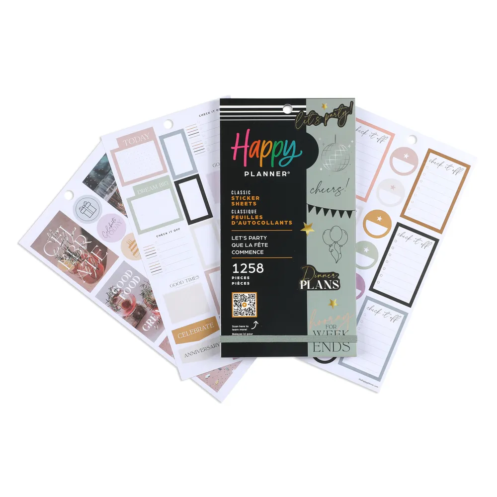 Happy Planner Let’s Party stickers fête lot 1258