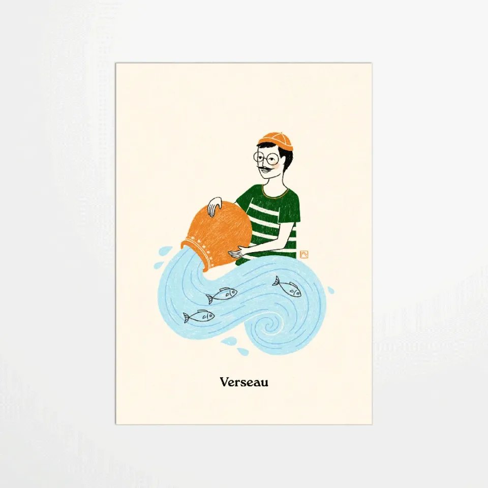 My365 Marine Laurent Verseau carte postale zodiaque