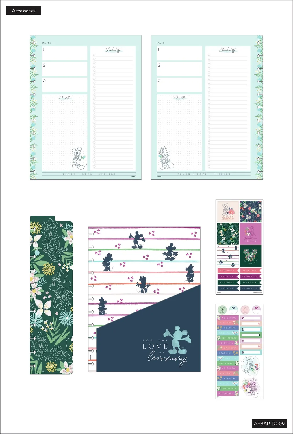 Happy Planner Disney Mickey Minnie pack Big teacher floral