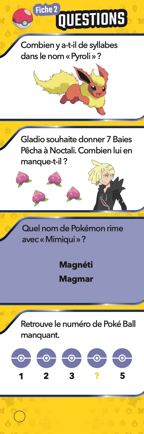 Frigobloc Incollables Pokémon CP éventail quiz 5-6 ans