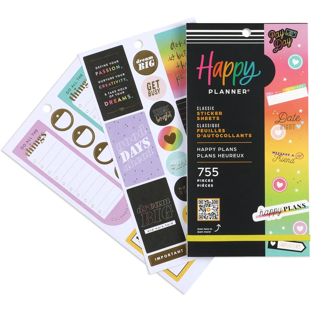 Happy Planner Happy Plans Value Pack stickers 30 feuilles couleur