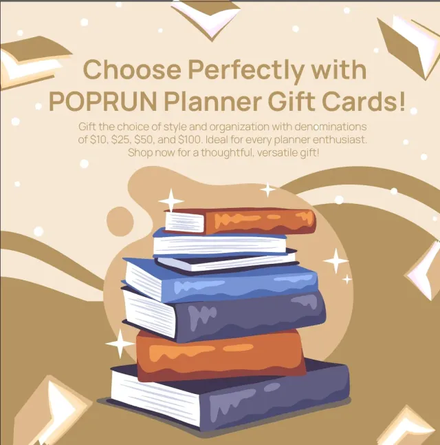 Poprun carte cadeau e-carte planner agenda montant choix
