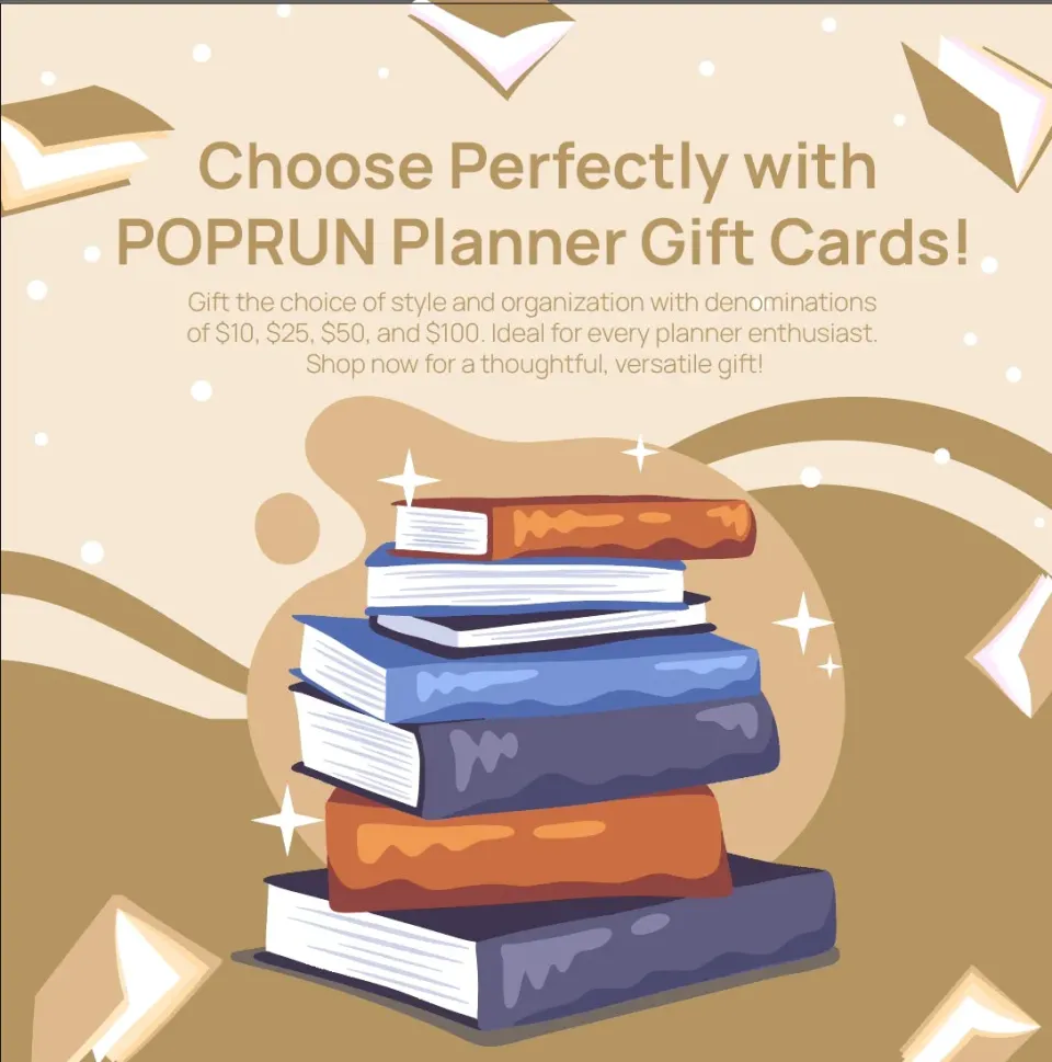 Poprun carte cadeau e-carte planner agenda montant choix