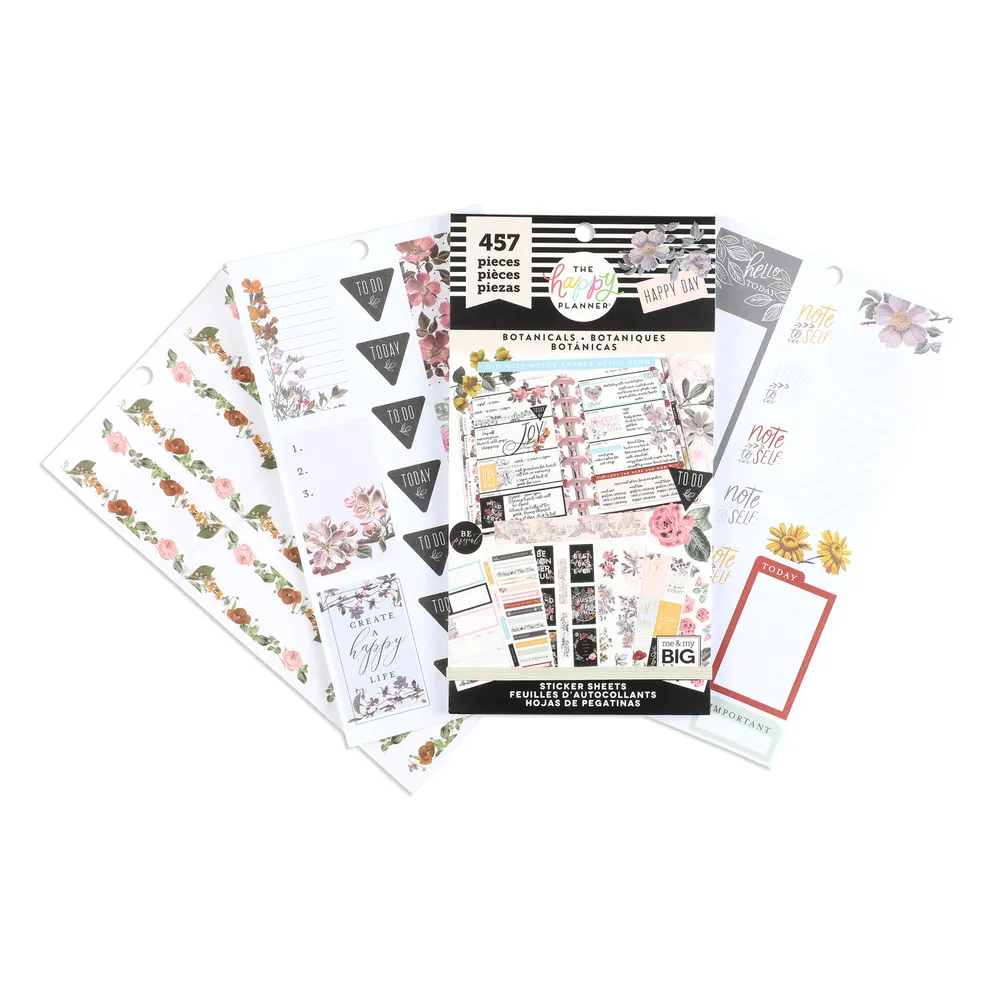 Happy Planner Botanicals stickers 30 feuilles 457 pièces