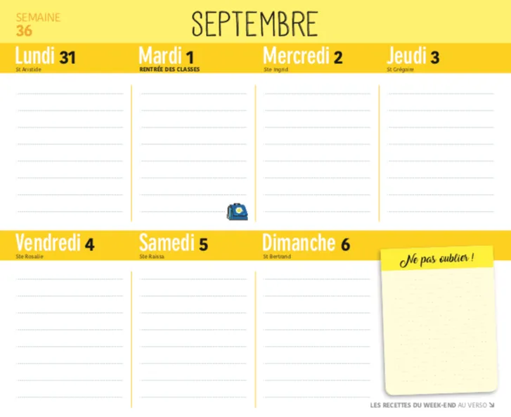 Frigobloc Montessori 2021 calendrier familial aimanté sept 2020-déc 2021