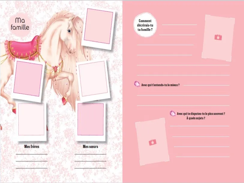 Animal Style Journal intime Cheval cadenas 75 pages paillettes