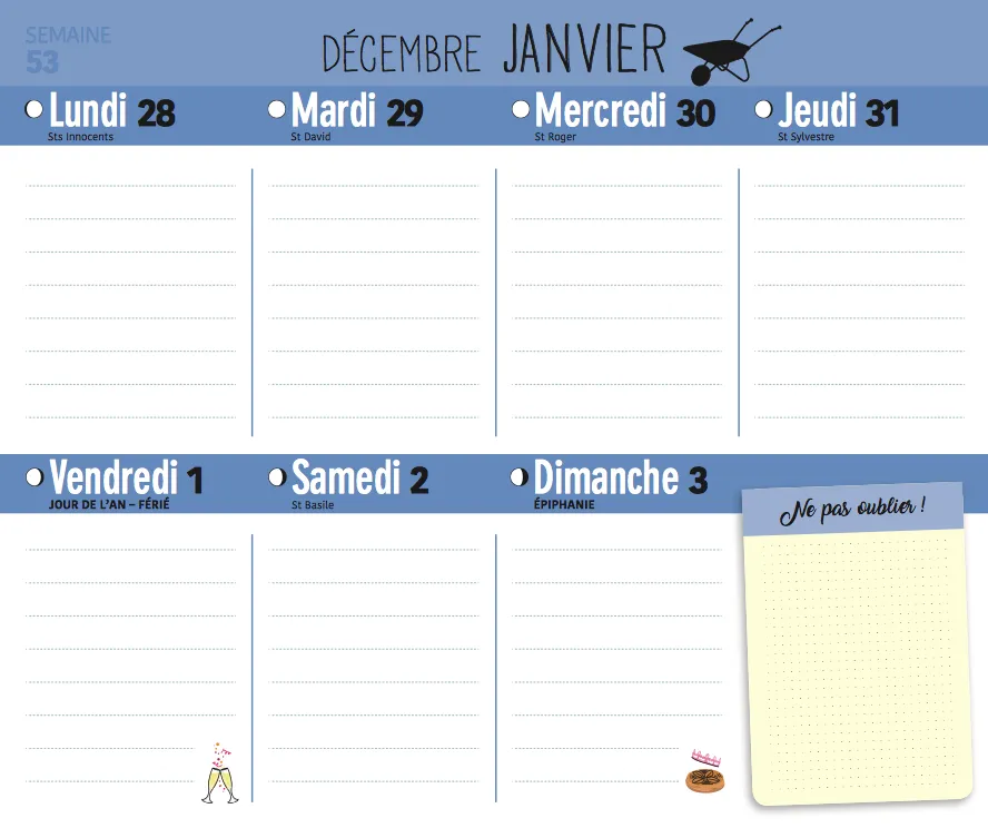 Frigobloc Jardiner avec la lune calendrier familial aimanté