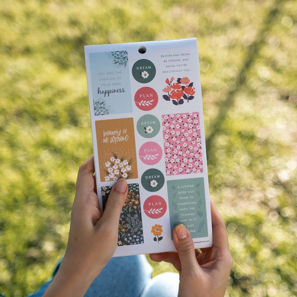 Happy Planner Teeny Florals carnet stickers 574 doré floral