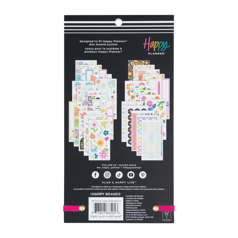 Happy Planner Bright Florals stickers value pack 885 pièces floral