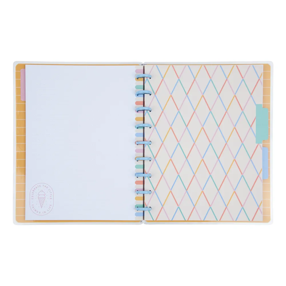 Happy Planner Boardwalk Ice Cream carnet Classic 60 feuilles pointillé