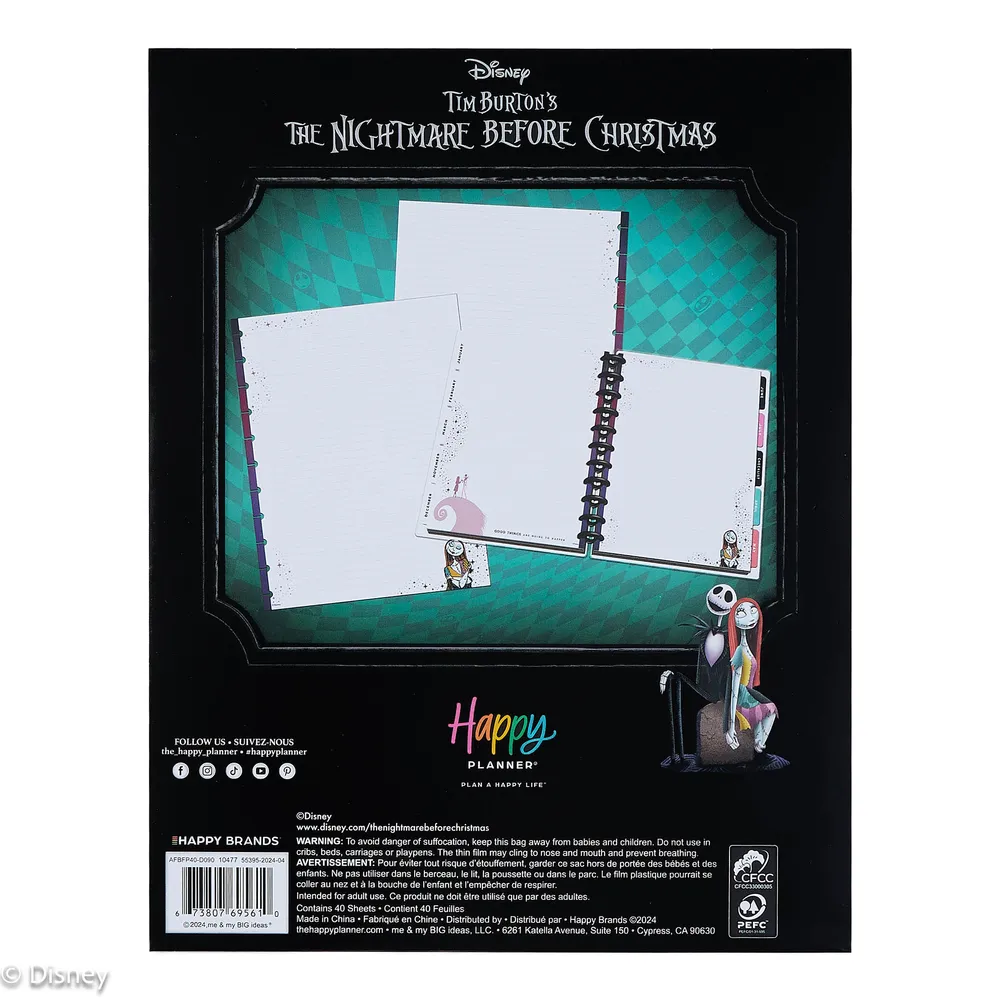 Happy Planner Nightmare Before Christmas papier Big 40 feuilles pointillé