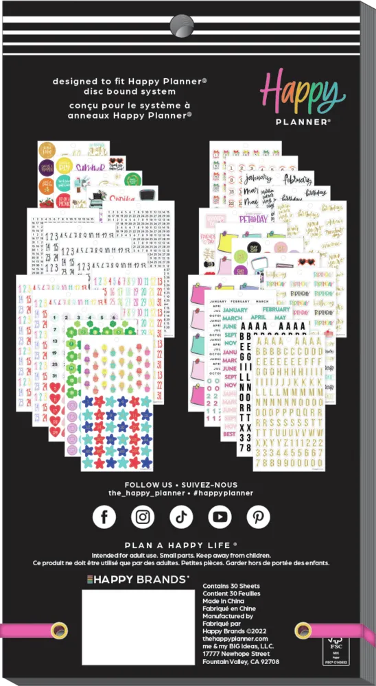 Happy Planner Memory Keeping Dates Holidays 2 stickers 2688 pièces