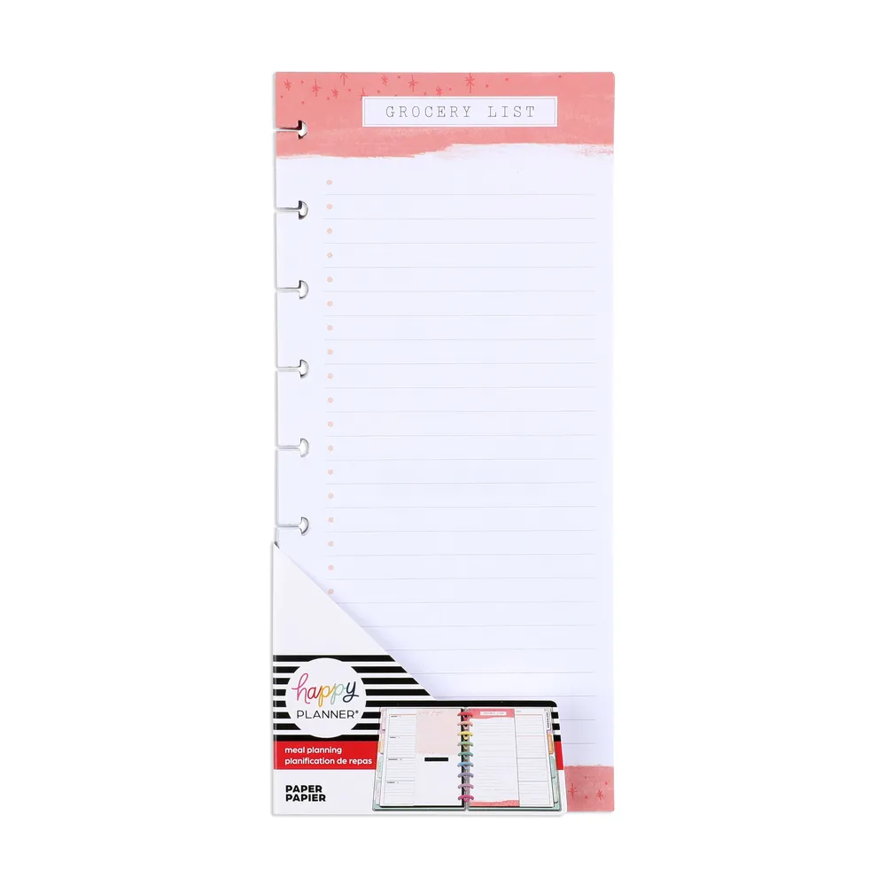 Happy Planner Recipe Grocery recharge Classic 60 recettes