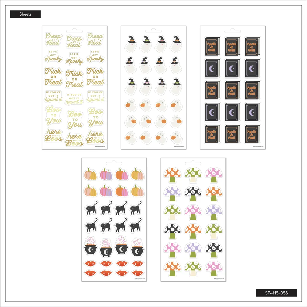 Happy Planner Halloween stickers agenda 5 feuilles 106 pièces