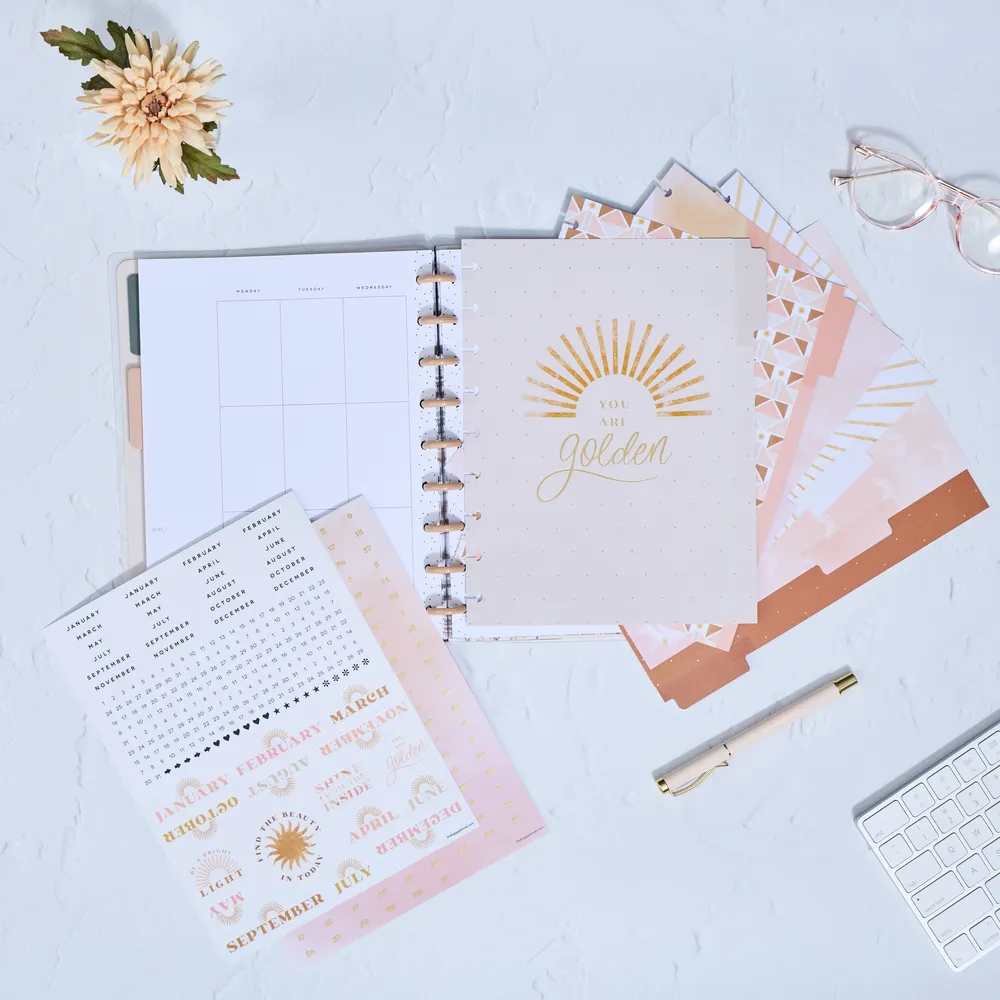 Happy Planner Golden Hour Classic Vertical recharge agenda 6 mois non datée