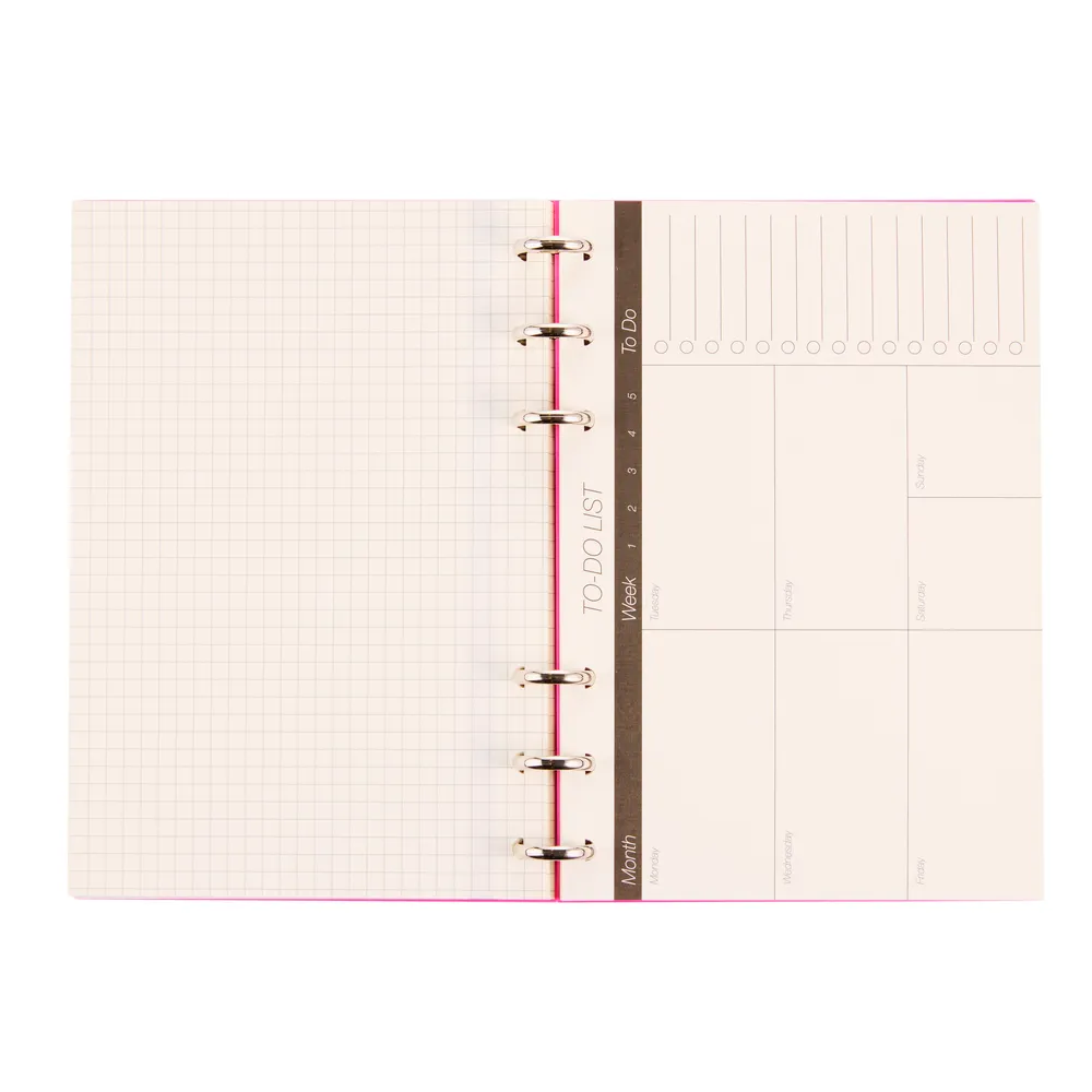 Happy Planner Frosted Hot Pink agenda à disque non daté 52 pages