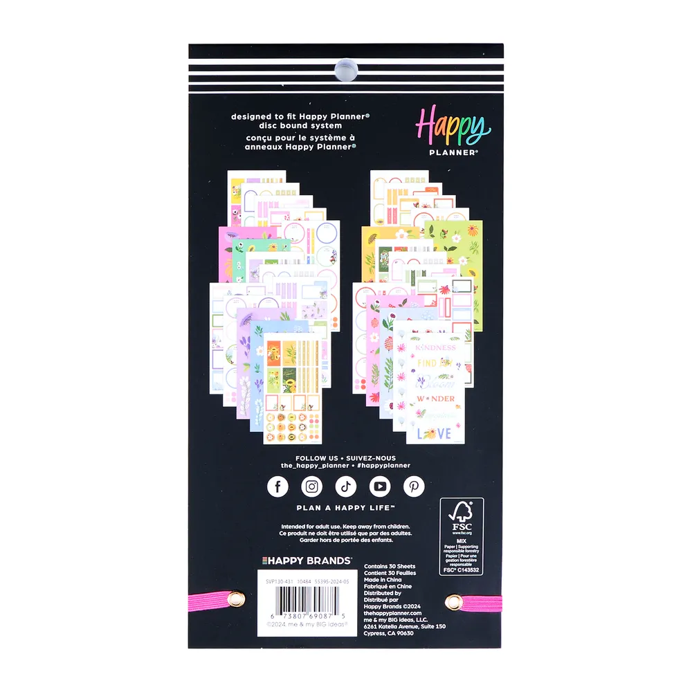 Happy Planner Brilliant Blooms Mini autocollants 811 floral