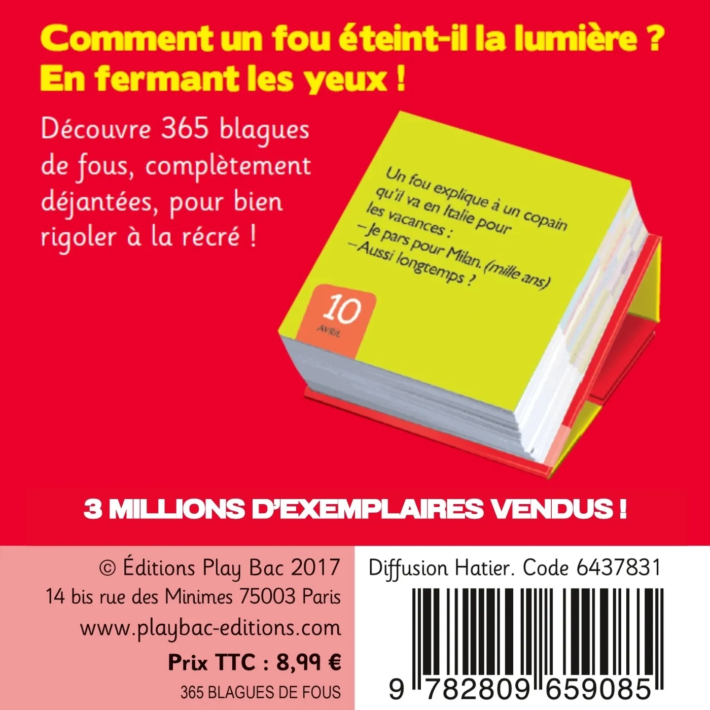 365 blagues de fous Mini calendrier enfant blagues récré