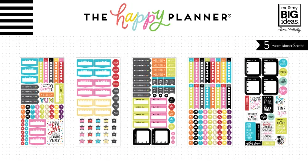 Happy Planner What's for Dinner stickers repas menu 248 pièces