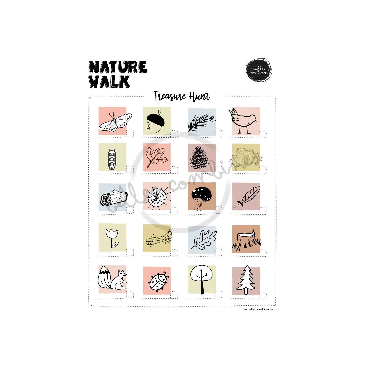 Les Belles Combines Chasse aux trésors en nature fiche à imprimer française