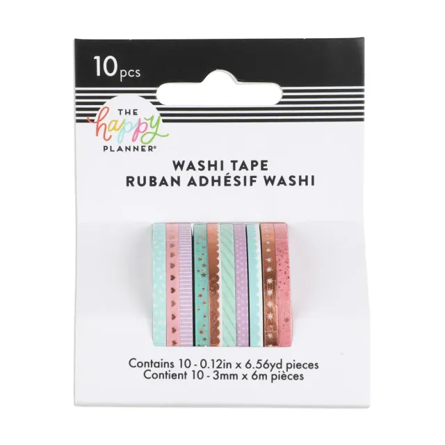 Happy Planner Pastels washi tape fin 10 rouleaux