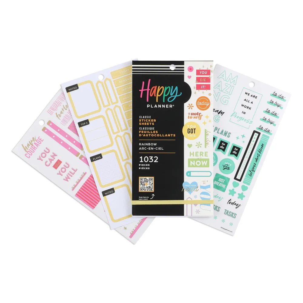 Happy Planner Rainbow Value Pack stickers 30 feuilles arc-en-ciel