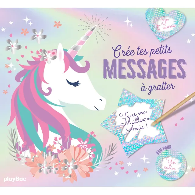 Frigobloc Messages secrets cartes à gratter Licornes 8 cartes